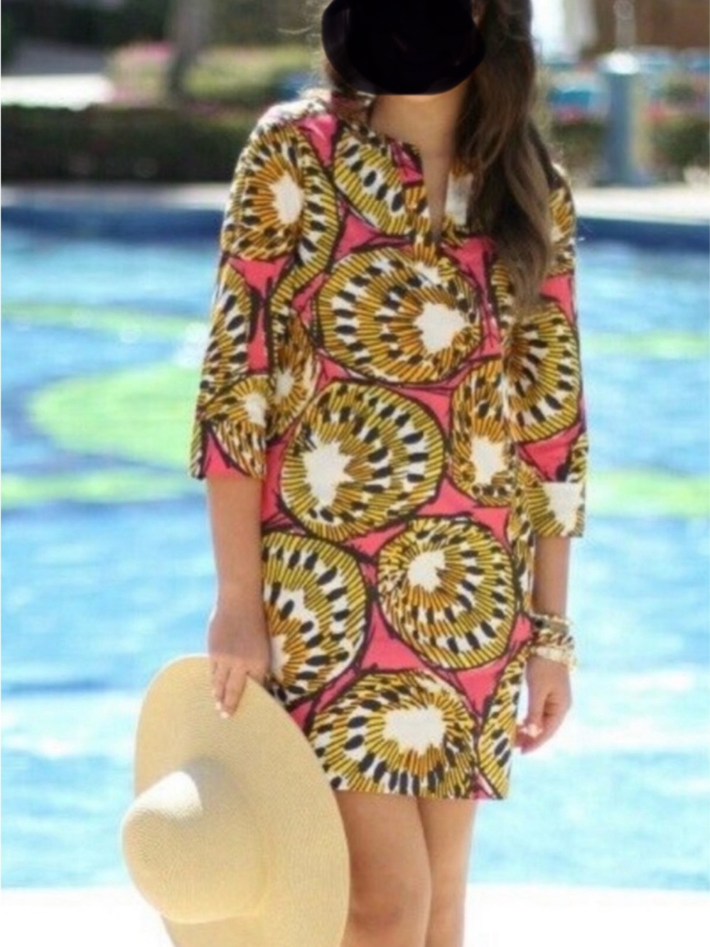 J. Crew Ratti Electric Kiwi
Cotton V-neck 3/4 Sleeve Tunic
Shift Dress Size 4.
